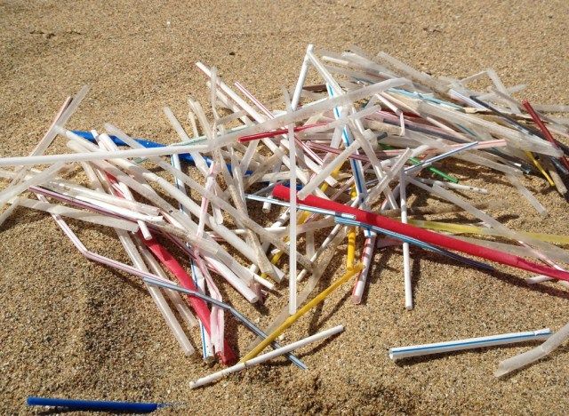 شفاطات بلاستيكية تلوث الشاطئ'