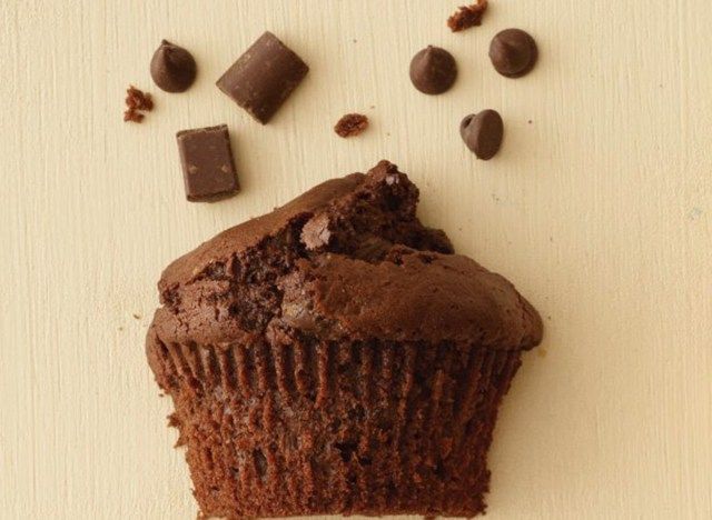 au bon pain double chocolate piece muffin'