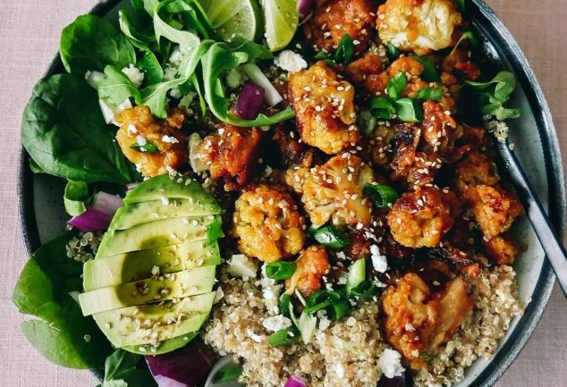 Vegan crispy cauliflower salad